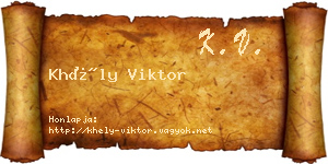 Khély Viktor névjegykártya